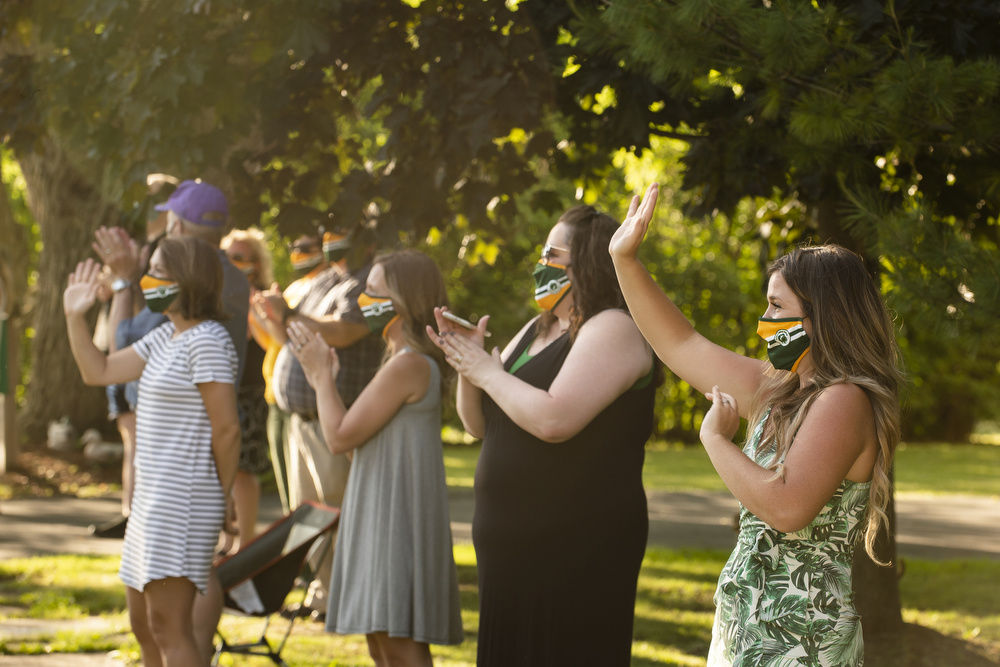 Socially distant graduation day